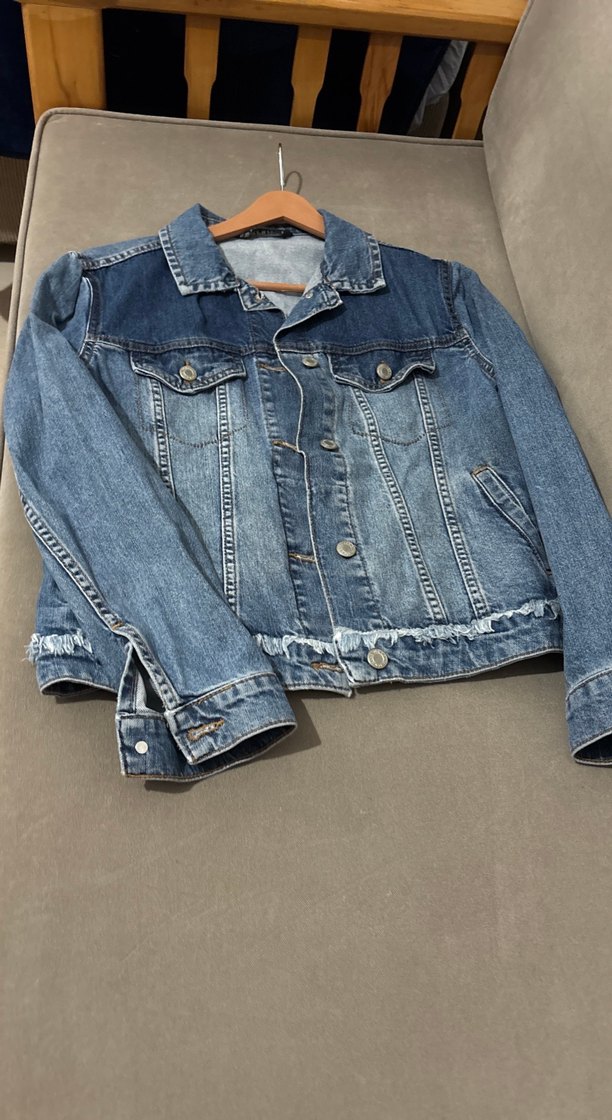 Düğmeli Mavi Kadın Denim Ceket - Görsel 2