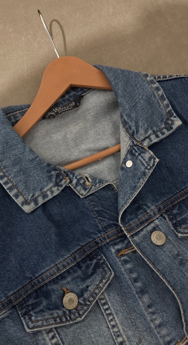 Düğmeli Mavi Kadın Denim Ceket - Görsel 4