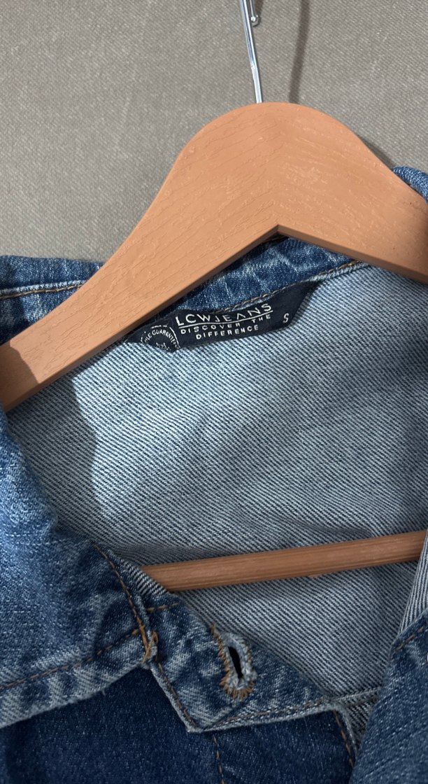 Düğmeli Mavi Kadın Denim Ceket - Görsel 3