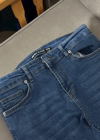 Kadın Lacivert Midi Denim Kot Pantolon - Görsel 4