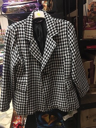Kaz ayağı desenli blazer ceket
