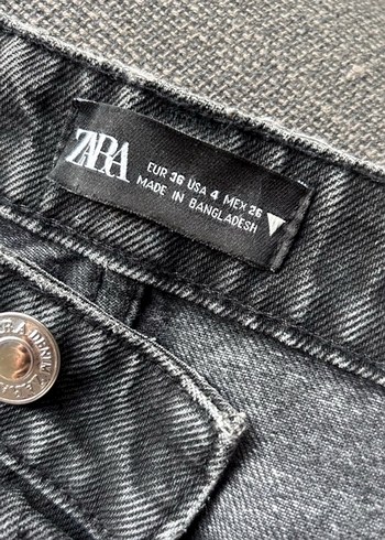 Düğmeli Gri Midi Denim Kadın Jean - Görsel 6