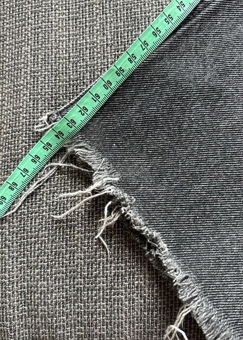 Düğmeli Gri Midi Denim Kadın Jean - Görsel 8