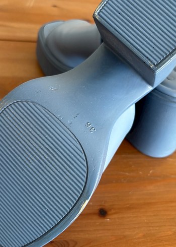 Mavi Platform Topuklu Kadın Terlik - Görsel 4