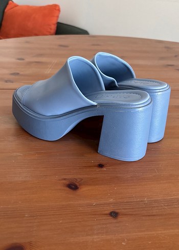 Mavi Platform Topuklu Kadın Terlik - Görsel 3