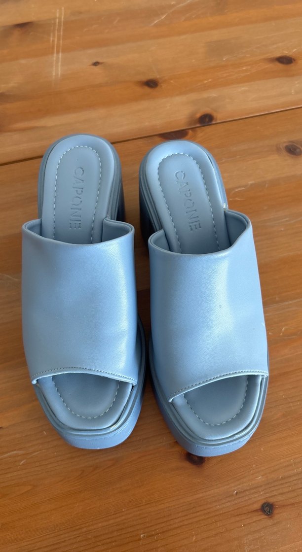 Mavi Platform Topuklu Kadın Terlik - Görsel 2