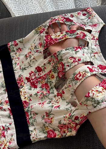 Çiçek Desenli Renkli elbise - Görsel 8