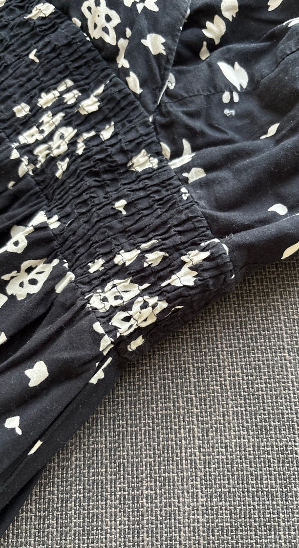 Bohem siyah Desenli Midi Straplez Elbise - Görsel 3