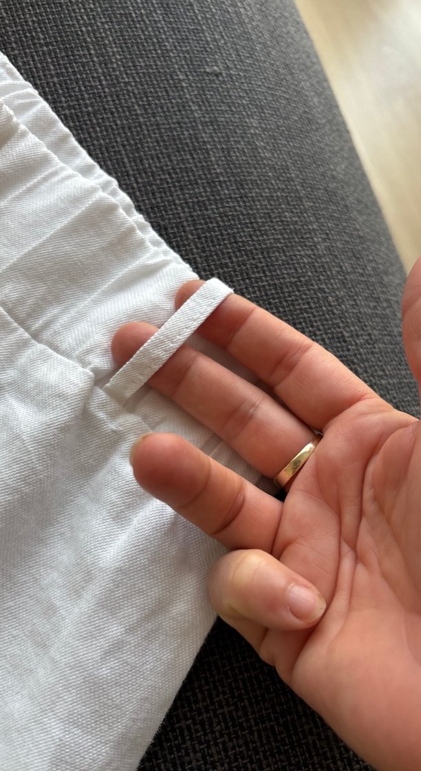 Düğmeli Beyaz Keten Midi Etek - Görsel 3