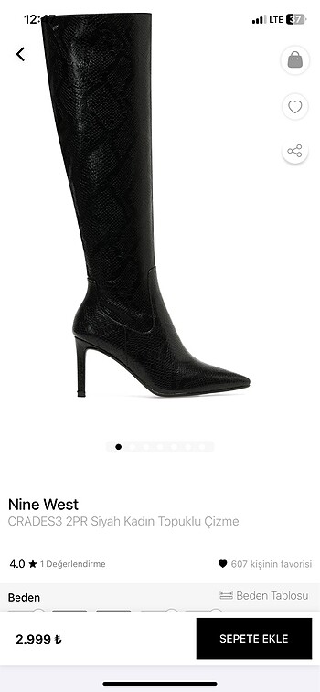 Nine west topuklu çizme