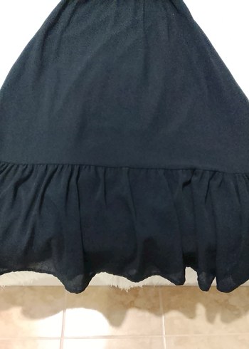 Uzun Kollu Siyah Fırfirli elbise - Görsel 5