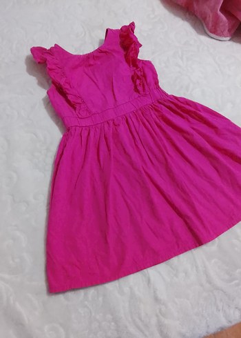 Kız Çocuk Pembe Fırfırlı Kolsuz Elbise - Görsel 2