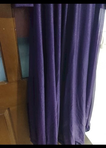 Uzun Mor Kadın Abiye Elbise - Görsel 4