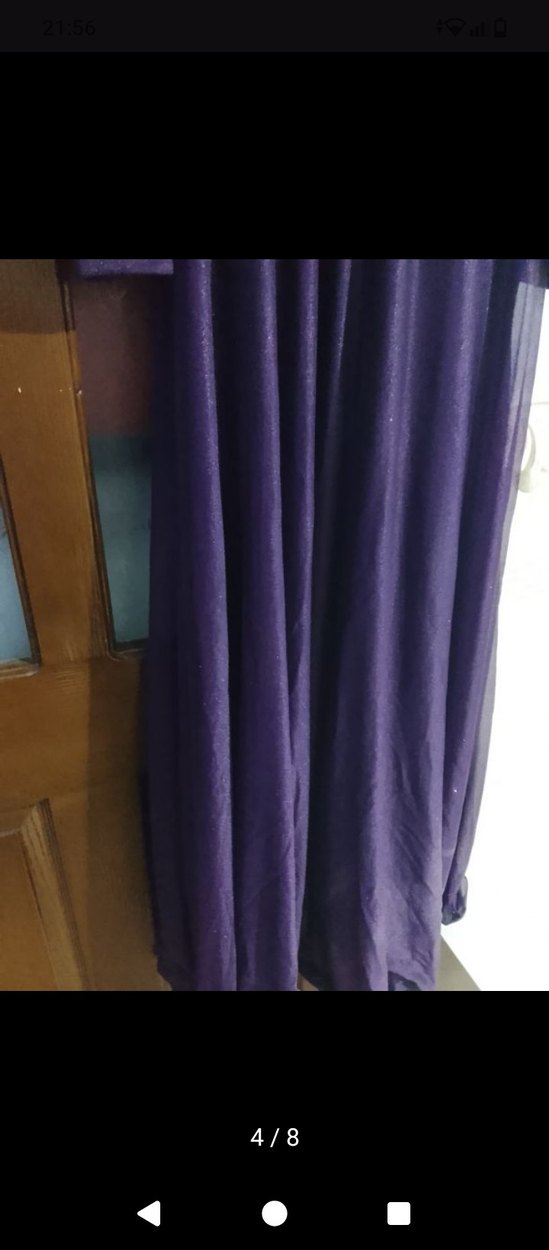 Uzun Mor Kadın Abiye Elbise - Görsel 4