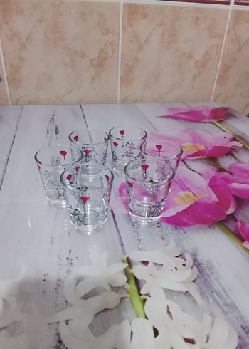 Kalpli Desenli Renkli 6'lı Shot Bardak Seti - Görsel 4