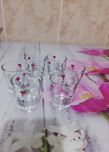 Kalpli Desenli Renkli 6'lı Shot Bardak Seti - Görsel 3