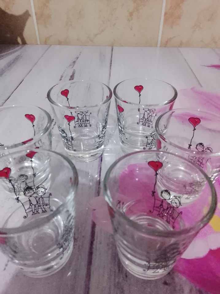 Kalpli Desenli Renkli 6'lı Shot Bardak Seti - Görsel 5