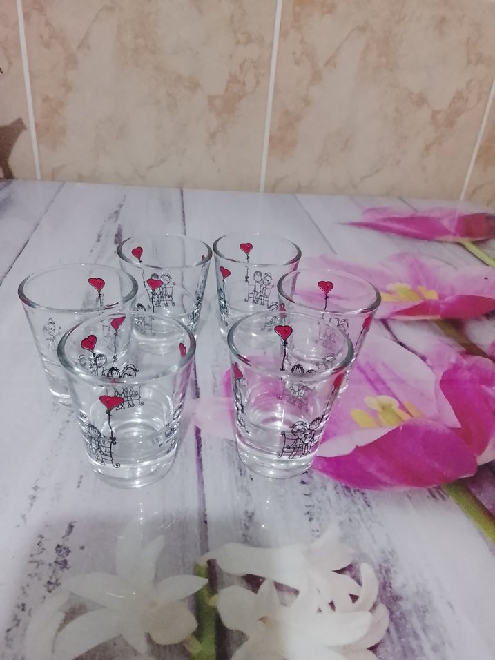 Kalpli Desenli Renkli 6'lı Shot Bardak Seti - Görsel 3