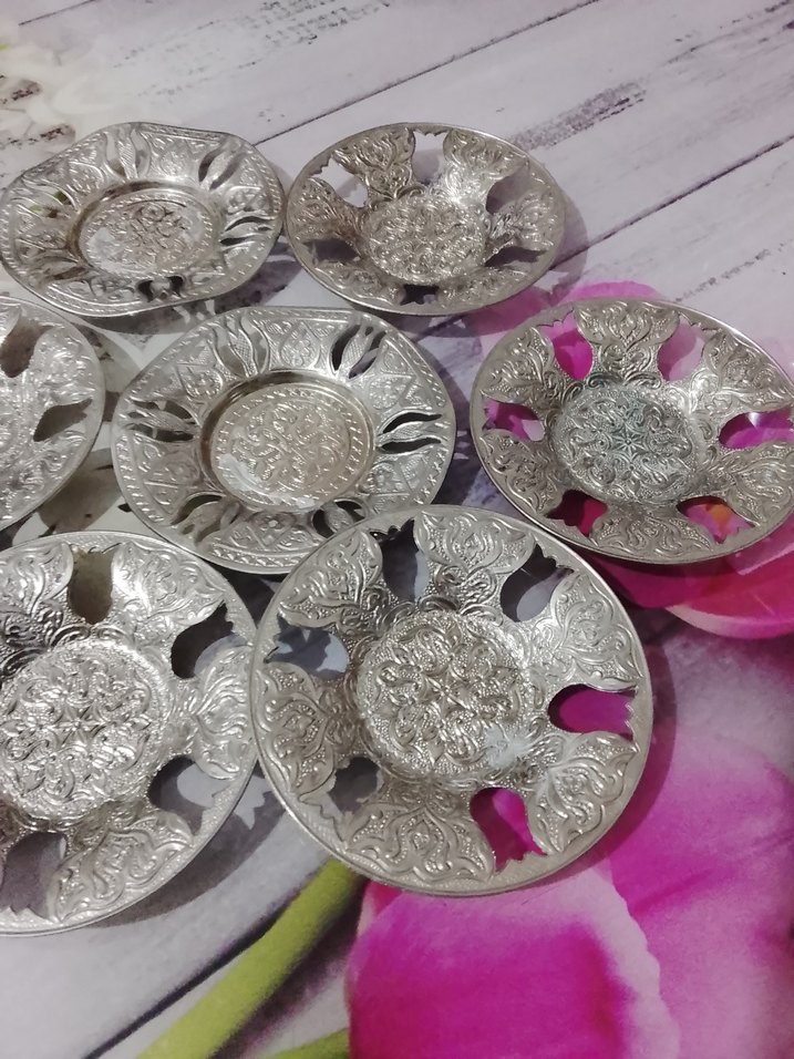 gümüş bakır bardak altlık - Görsel 5