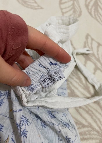 Erkek Bebek Pamuklu Askılı Tulum - Görsel 4