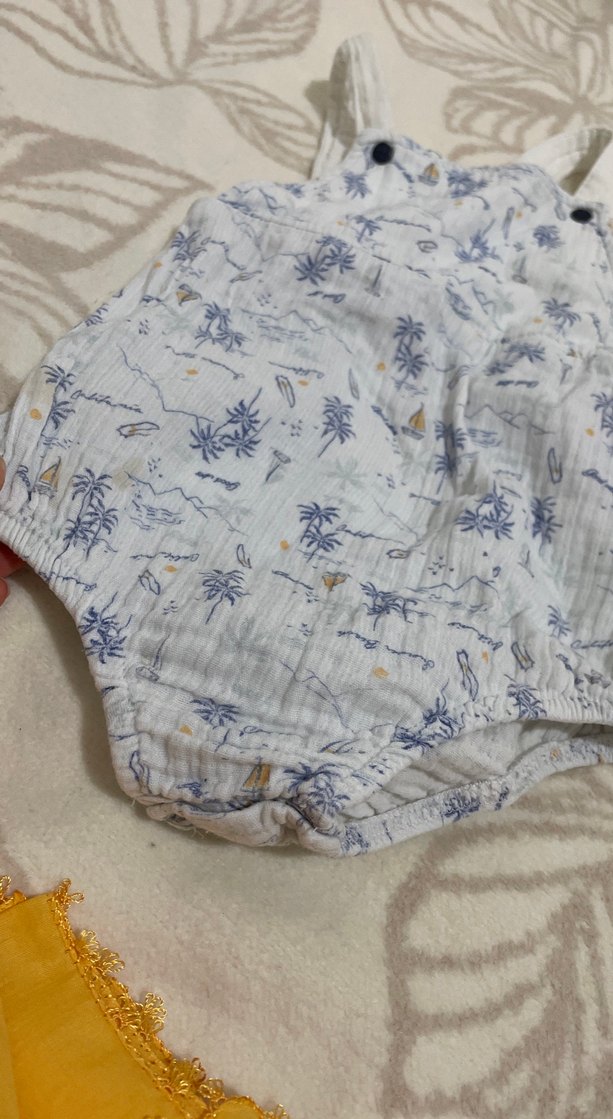 Erkek Bebek Pamuklu Askılı Tulum - Görsel 2