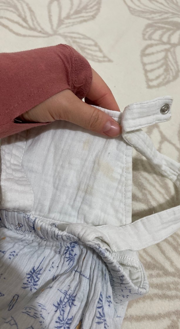 Erkek Bebek Pamuklu Askılı Tulum - Görsel 5