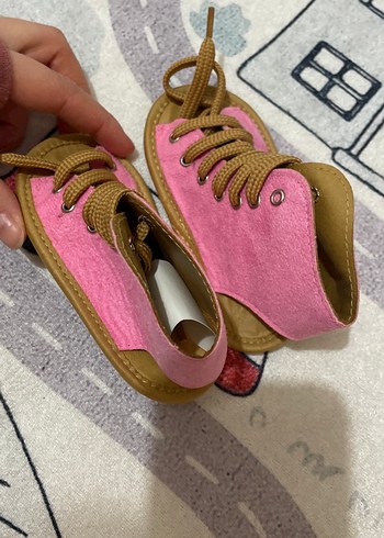 Kızlar İçin İlk Adım Ayakkabısı Pembe Bağcıklı - Görsel 2