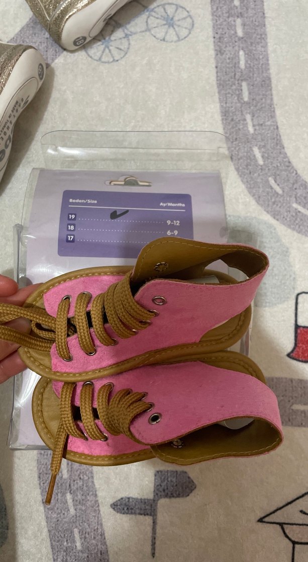 Kızlar İçin İlk Adım Ayakkabısı Pembe Bağcıklı - Görsel 4