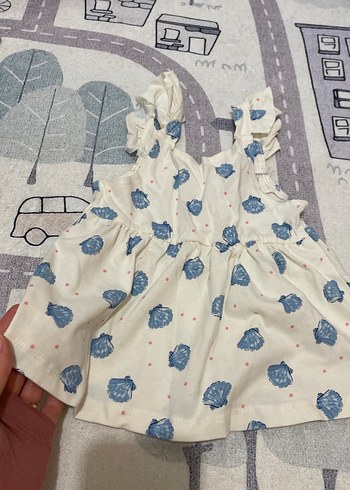 Kız Çocuk Beyaz Fırfırlı Pamuklu Elbise - Görsel 3