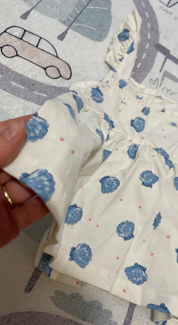 Kız Çocuk Beyaz Fırfırlı Pamuklu Elbise - Görsel 2