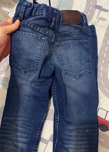 Erkek Çocuk Mavi Bağlamalı Denim Pantolon - Görsel 7