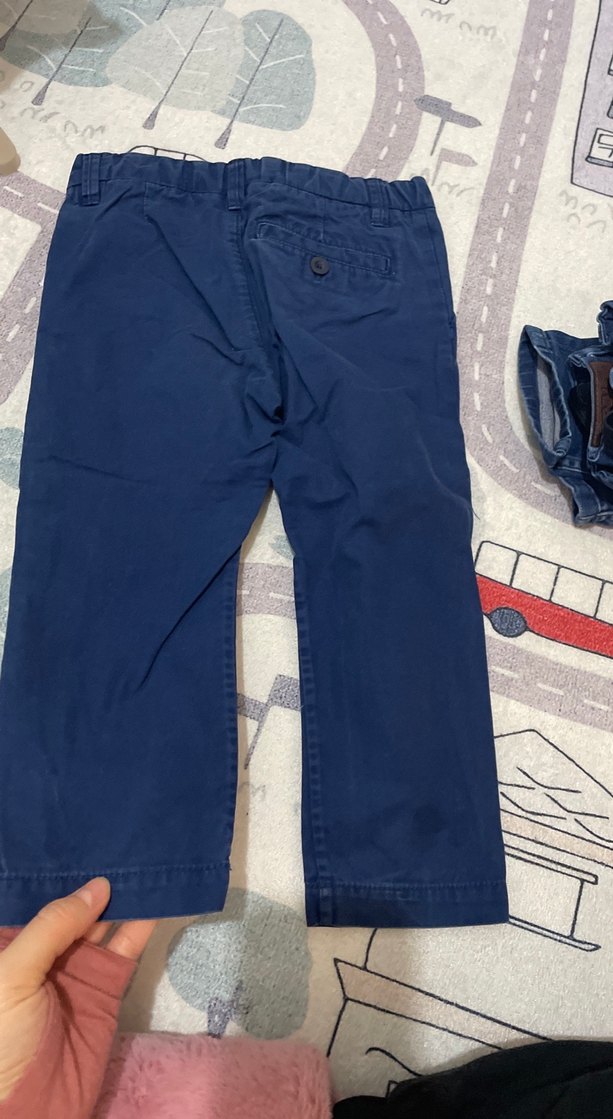 Erkek Çocuk Mavi Bağlamalı Denim Pantolon - Görsel 5