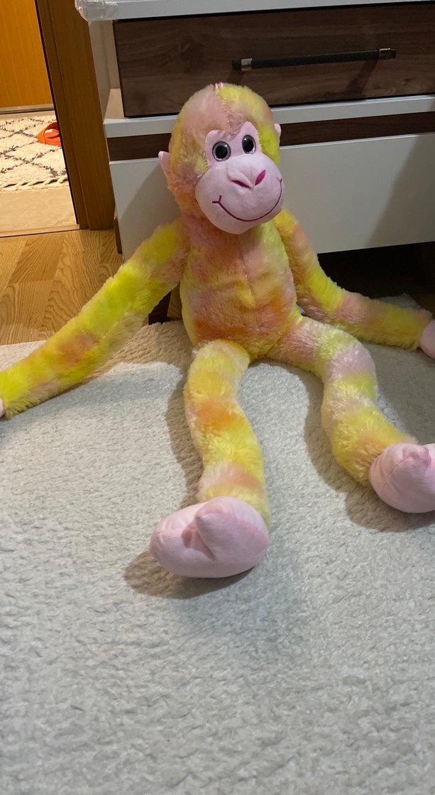 Pastel Renkli Peluş Maymun Oyuncak - Görsel 2
