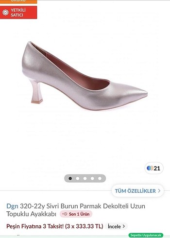 Gri Kadın Stiletto Ofis Ayakkabısı - Görsel 3