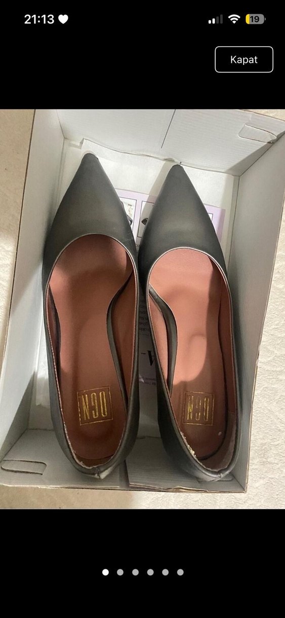 Gri Kadın Stiletto Ofis Ayakkabısı - Görsel 2