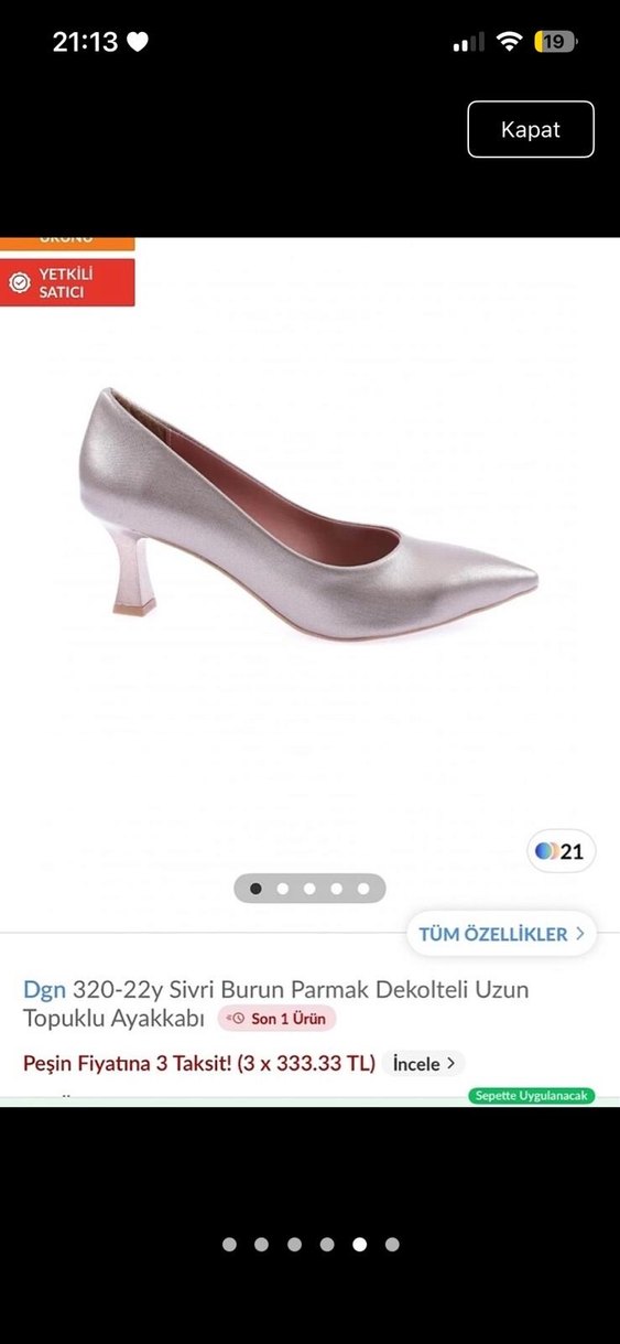 Gri Kadın Stiletto Ofis Ayakkabısı - Görsel 3