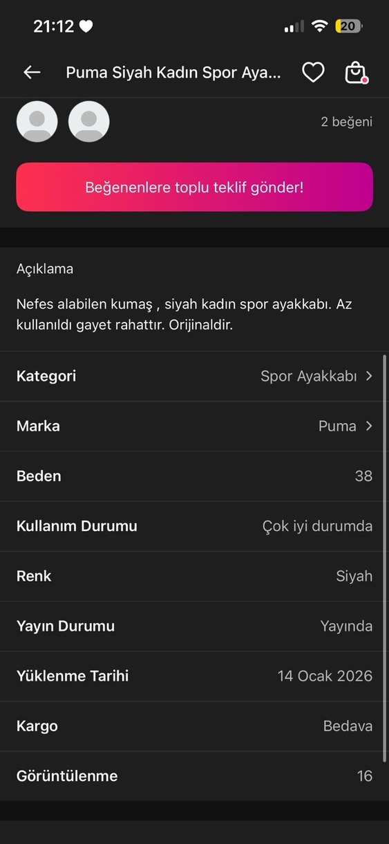 Siyah Kadın Spor Ayakkabı - Görsel 5