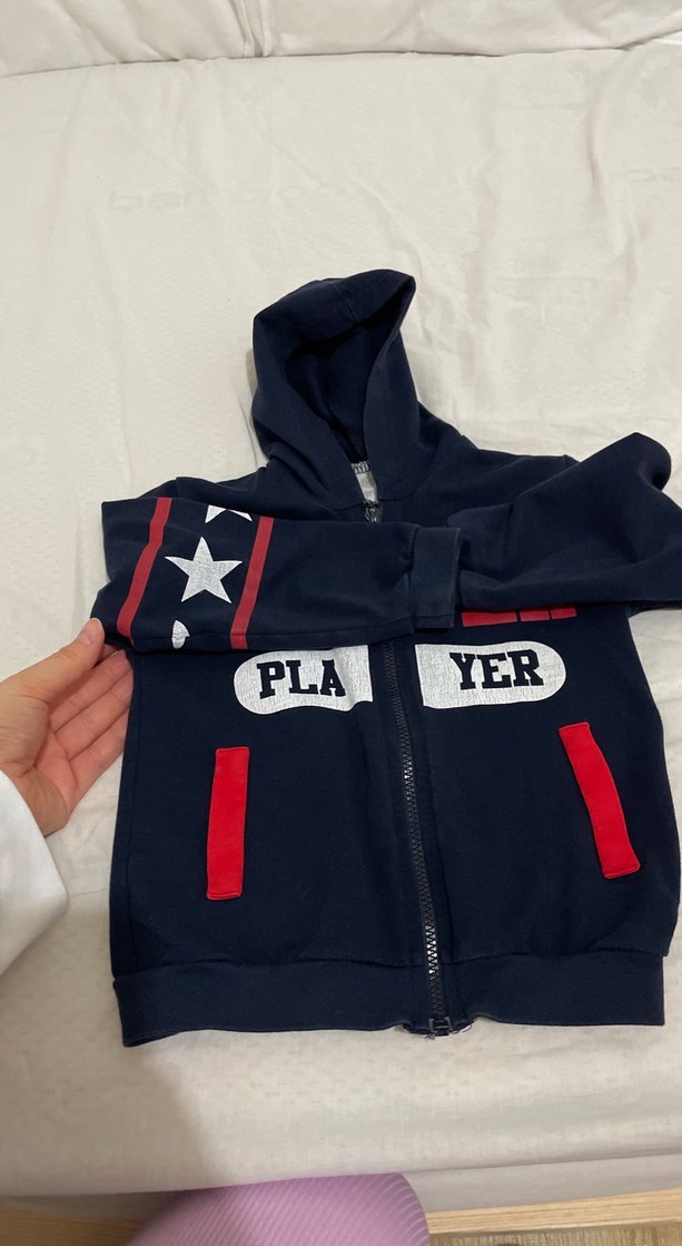 Erkek Çocuk Kapüşonlu Fermuarlı Lacivert Sweatshirt - Görsel 2