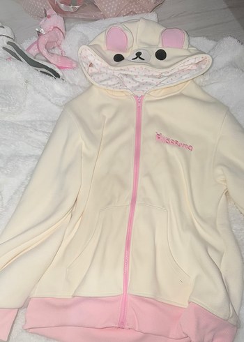 HelloBaby Korilakkuma Krem Kapusonlu Fermuarli Ust