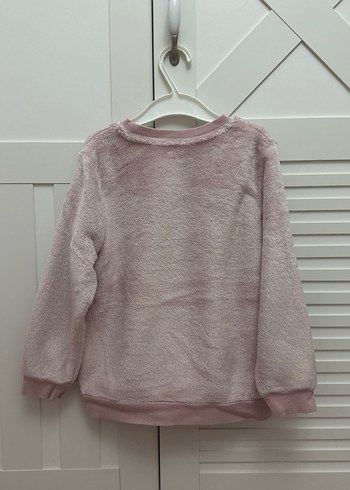 Kız Çocuk Peluş Tavşan Baskılı Sweatshirt - Görsel 3