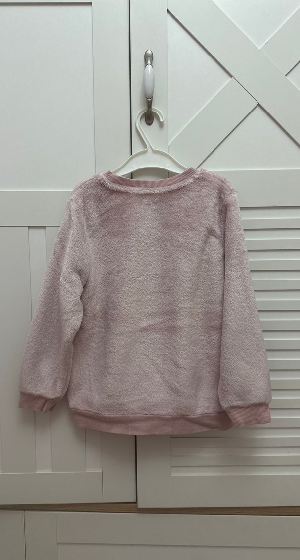 Kız Çocuk Peluş Tavşan Baskılı Sweatshirt - Görsel 3