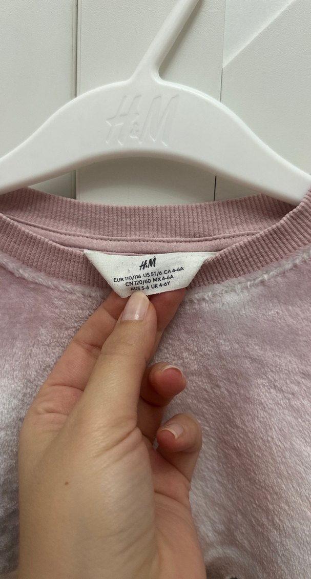 Kız Çocuk Peluş Tavşan Baskılı Sweatshirt - Görsel 2