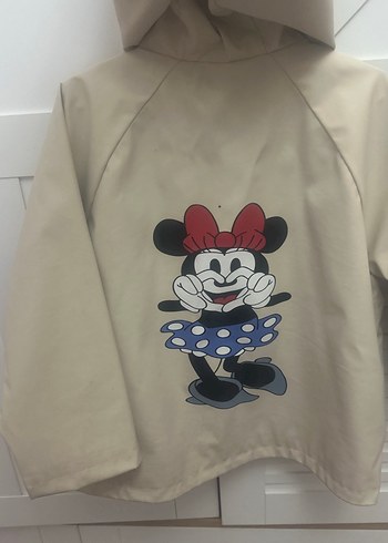 Kapüşonlu Kız Çocuk Bej Yağmurluk - Görsel 2