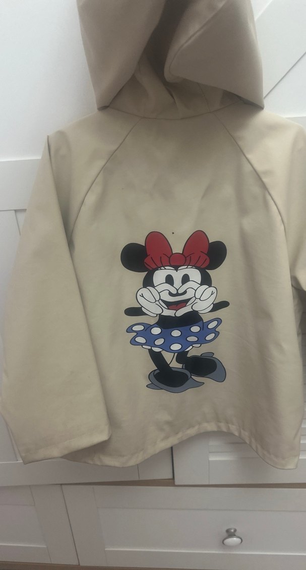 Kapüşonlu Kız Çocuk Bej Yağmurluk - Görsel 2