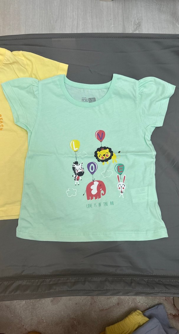 2 Li Sarı Baskılı Erkek Çocuk Tişörtü e- bebek markasıdır - Görsel 2
