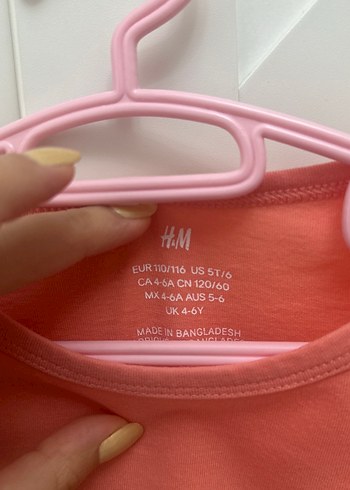 H&M 2li tshirt, soft renklerdedir. 5/6yaşa uygundur. - Görsel 5