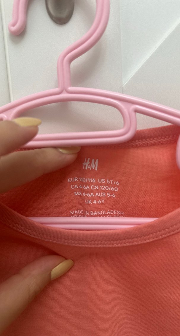 H&M 2li tshirt, soft renklerdedir. 5/6yaşa uygundur. - Görsel 5