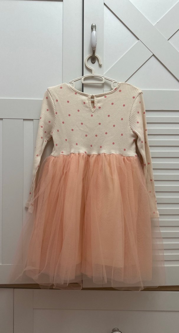 Uzun Kollu Pembe tütü etekli elbise - Görsel 3