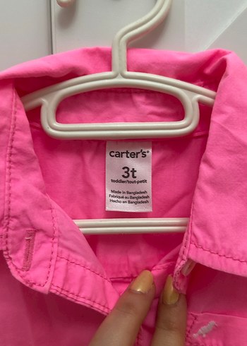 Carter's Kız Çocuk Pembe Düğmeli Uzun Kollu Gömlek
