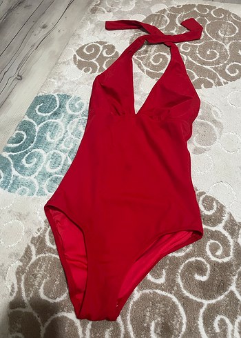 Kırmızı Parlak Askılı Kadın Mayo - Görsel 2